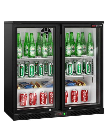 Arrière-bar réfrigéré 2 portes battantes vitrées - 220 litres | BKTG2SN