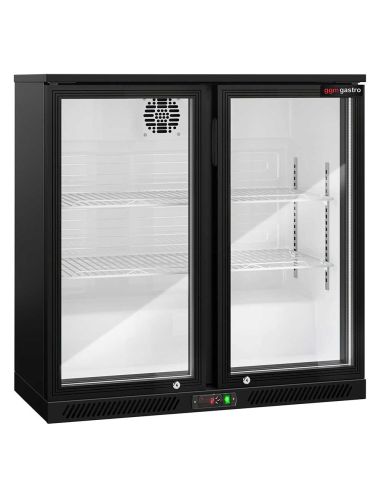 Arrière-bar réfrigéré 2 portes battantes vitrées - 220 litres | BKTG2SN