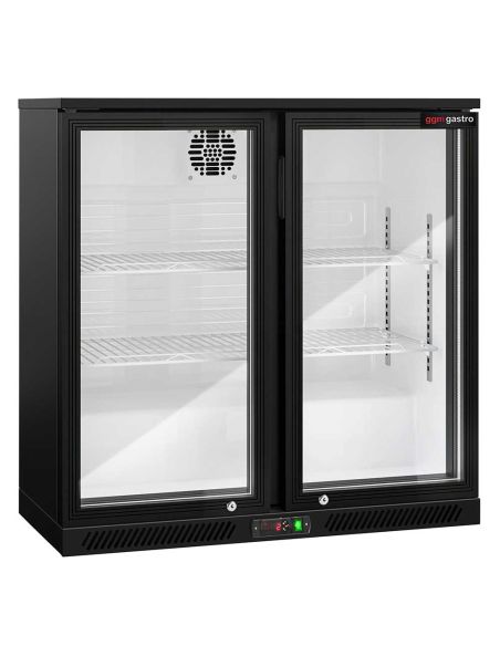 Arrière-bar réfrigéré 2 portes battantes vitrées - 220 litres | BKTG2SN