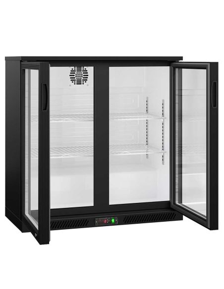 Arrière-bar réfrigéré 2 portes battantes vitrées - 220 litres | BKTG2SN