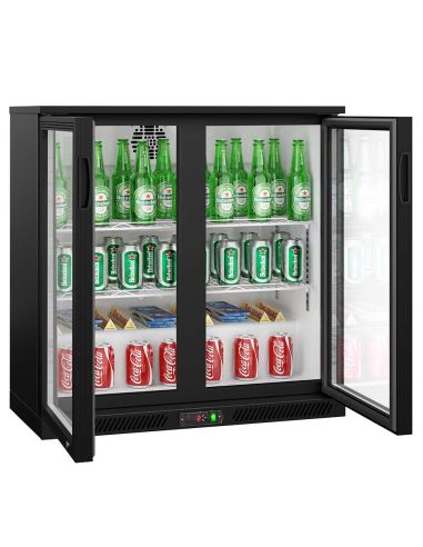 Arrière-bar réfrigéré 2 portes battantes vitrées - 220 litres | BKTG2SN