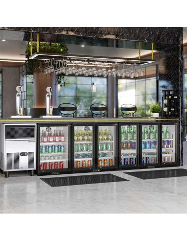 Arrière-bar réfrigéré 2 portes battantes vitrées - 220 litres | BKTG2SN