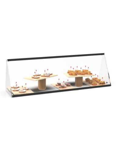 Vitrine neutre à poser PITAGORAS - 1 niveau - 1190 mm - verre trempé - ESR36-B | Sayl Barcelona
