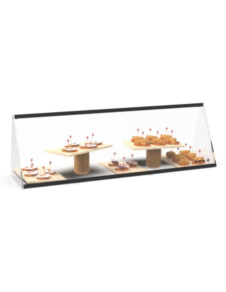 Vitrine neutre à poser PITAGORAS - 1 niveau - 1190 mm - verre trempé - ESR36-B | Sayl Barcelona
