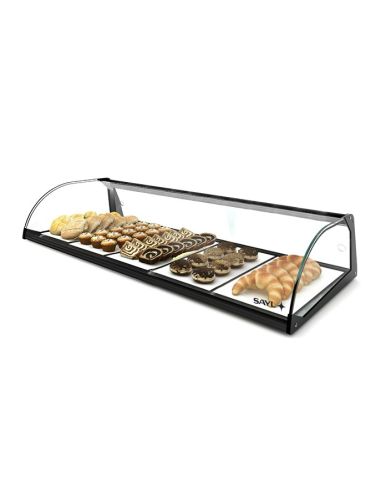 Vitrine neutre à poser - 1 niveau - 840 mm - verre trempé - E4 | Sayl Barcelona