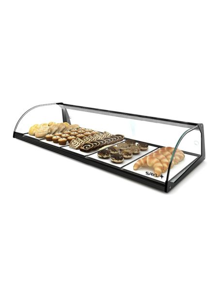 Vitrine neutre à poser - 1 niveau - 840 mm - verre trempé - E4 | Sayl Barcelona