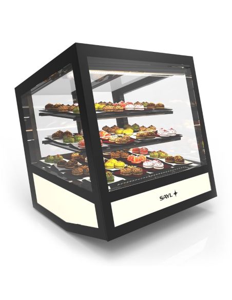 Vitrine réfrigérée cubique lumineuse à poser - Sans étagère - QBO-R | Sayl Barcelona