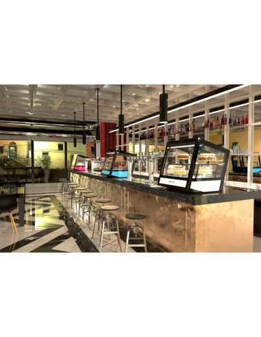 Vitrine réfrigérée cubique lumineuse à poser - Sans étagère - QBO-R | Sayl Barcelona