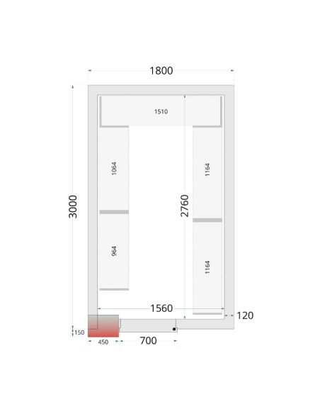Kit de rayonnage pour Chambres Froides Négatives Tefcold CRNF1830