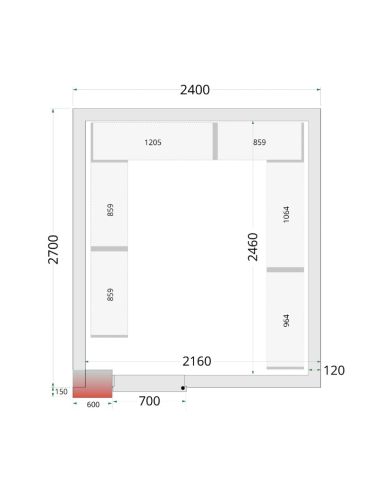 Kit de rayonnage pour Chambres Froides Négatives Tefcold CRNF2427