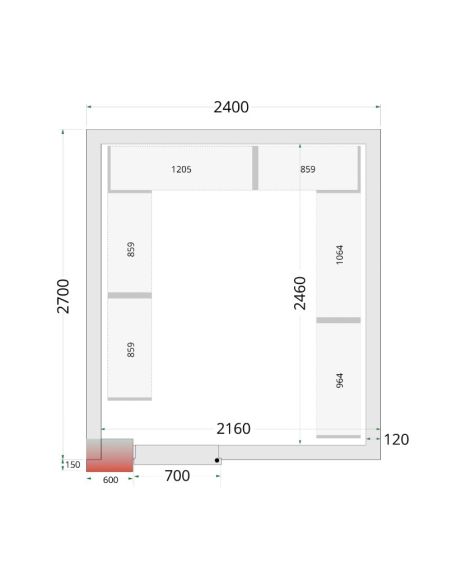 Kit de rayonnage pour Chambres Froides Négatives Tefcold CRNF2427