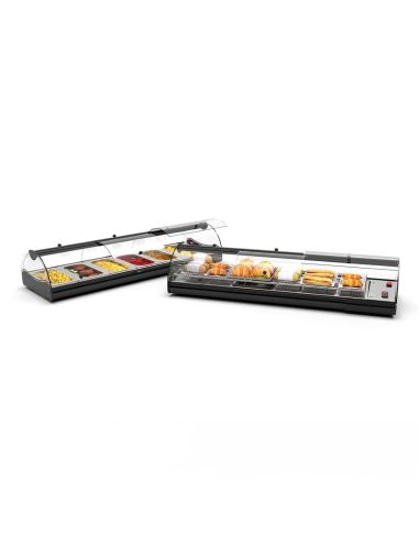 Vitrine chaude SELF-SERVICE - Chaleur sèche - 840 mm - SHS4L | Sayl Barcelona