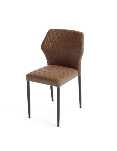 Chaise empilable Louis en simili cuir cognac ignifuge | Feros