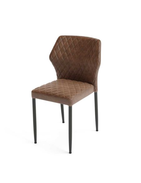 Chaise empilable Louis en simili cuir cognac ignifuge | Feros