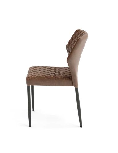 Chaise empilable Louis en simili cuir cognac ignifuge | Feros
