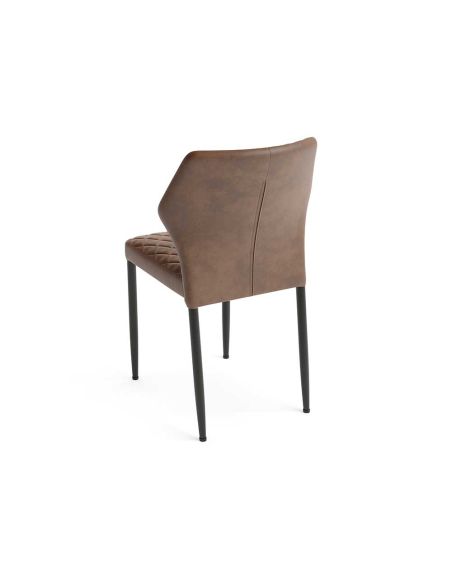 Chaise empilable Louis en simili cuir cognac ignifuge | Feros