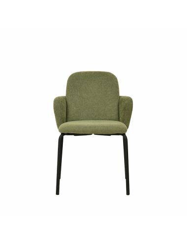 Paddy - Chaise empilable en tissu vert | Lot de 4