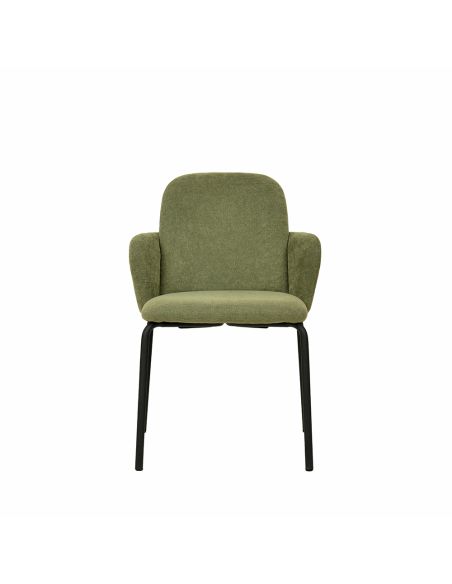 Paddy - Chaise empilable en tissu vert | Lot de 4