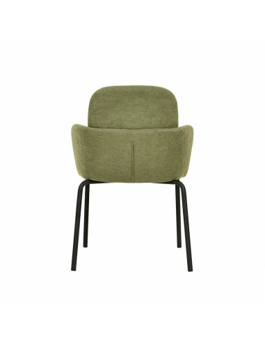 Paddy - Chaise empilable en tissu vert | Lot de 4