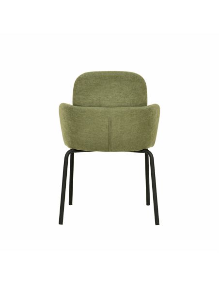 Paddy - Chaise empilable en tissu vert | Lot de 4