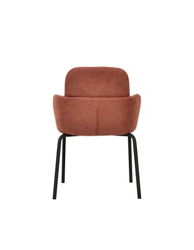 Paddy - Chaise empilable en tissu marron-rouge | Lot de 4