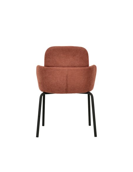 Paddy - Chaise empilable en tissu marron-rouge | Lot de 4