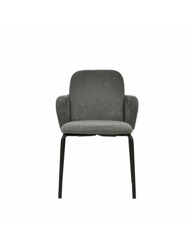 Paddy - Chaise empilable en tissu gris foncé | Lot de 4