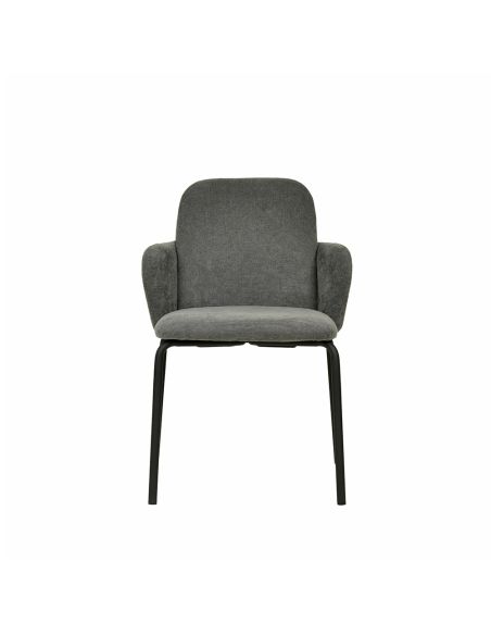 Paddy - Chaise empilable en tissu gris foncé | Lot de 4