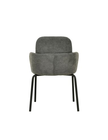 Paddy - Chaise empilable en tissu gris foncé | Lot de 4