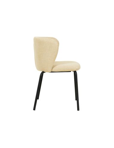 Break - Chaise empilable en tissu beige | Lot de 4