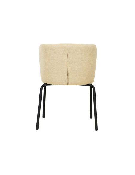 Break - Chaise empilable en tissu beige | Lot de 4