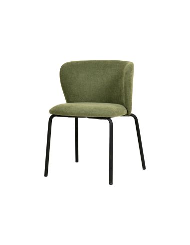 Break - Chaise empilable en tissu vert | Lot de 4