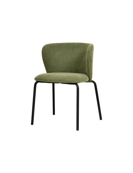 Break - Chaise empilable en tissu vert | Lot de 4