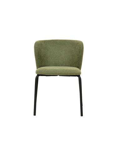 Break - Chaise empilable en tissu vert | Lot de 4