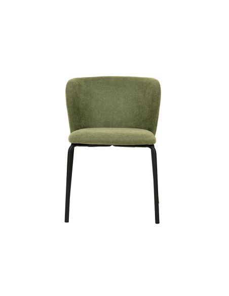 Break - Chaise empilable en tissu vert | Lot de 4
