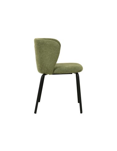 Break - Chaise empilable en tissu vert | Lot de 4