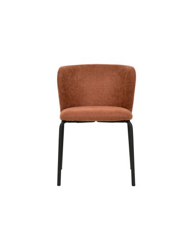 Break - Chaise empilable en tissu marron-rouge | Lot de 4