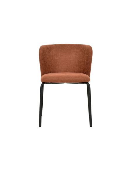 Break - Chaise empilable en tissu marron-rouge | Lot de 4