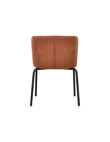 Break - Chaise empilable en tissu marron-rouge | Lot de 4
