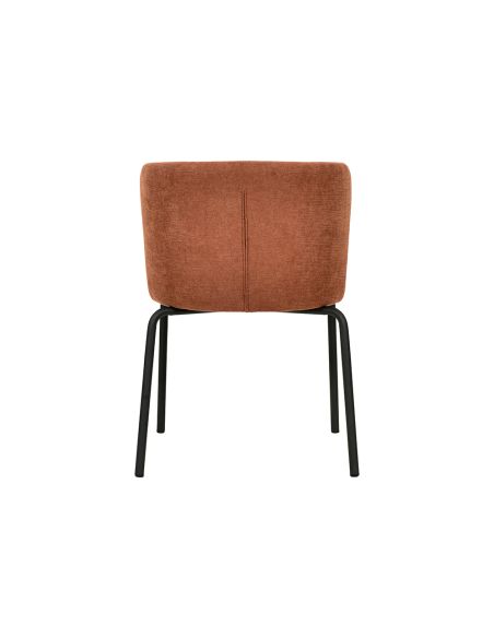 Break - Chaise empilable en tissu marron-rouge | Lot de 4