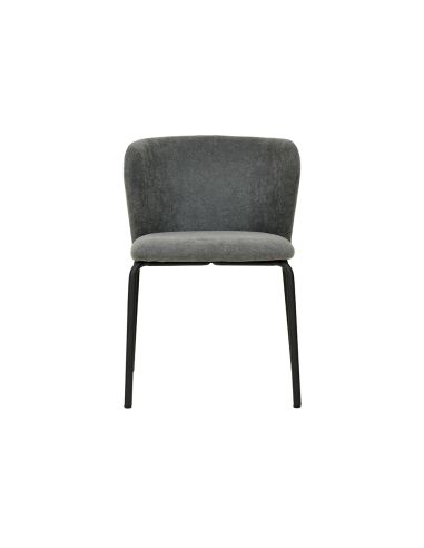 Break - Chaise empilable en tissu gris foncé | Lot de 4