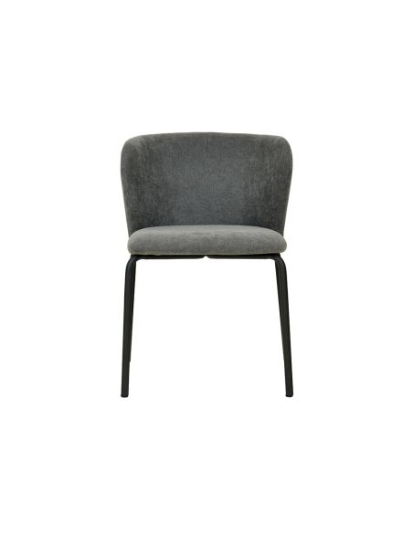 Break - Chaise empilable en tissu gris foncé | Lot de 4