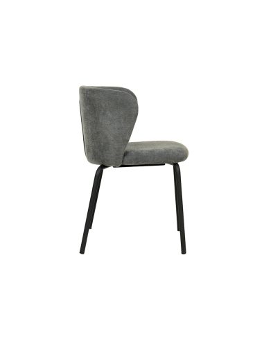 Break - Chaise empilable en tissu gris foncé | Lot de 4