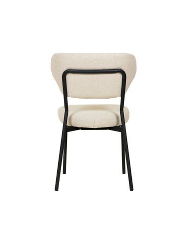 Duko - Chaise empilable en tissu beige | Lot de 4