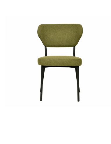 Duko - Chaise empilable en tissu vert | Lot de 4