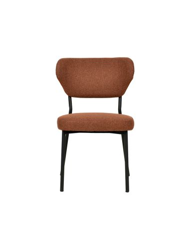 Duko - Chaise empilable en tissu bruin | Lot de 4