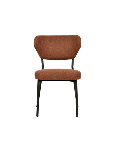 Duko - Chaise empilable en tissu bruin | Lot de 4