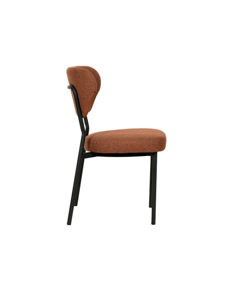 Duko - Chaise empilable en tissu bruin | Lot de 4