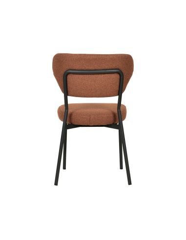 Duko - Chaise empilable en tissu bruin | Lot de 4