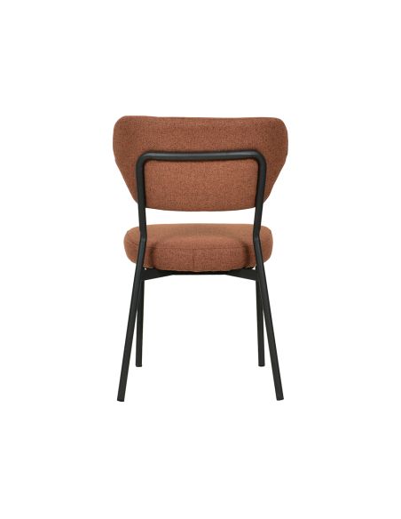 Duko - Chaise empilable en tissu bruin | Lot de 4